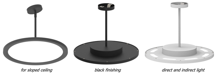 cyanlite led round panel stem mounted sloped ceiling